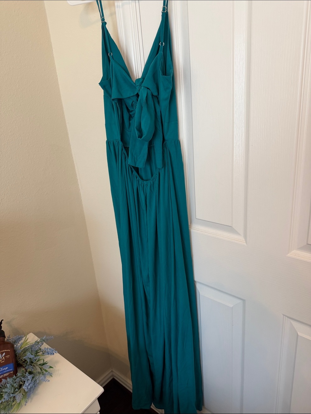 Cupshe- Teal Tie-back Maxi Dress - Women